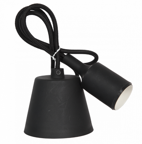 Патрон Е27 силиконовый со шнуром 1м черный IN HOME - Фото