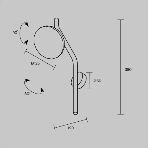Настенный светильник (бра) Vita 3000К 9Вт (Черный) - фото 8