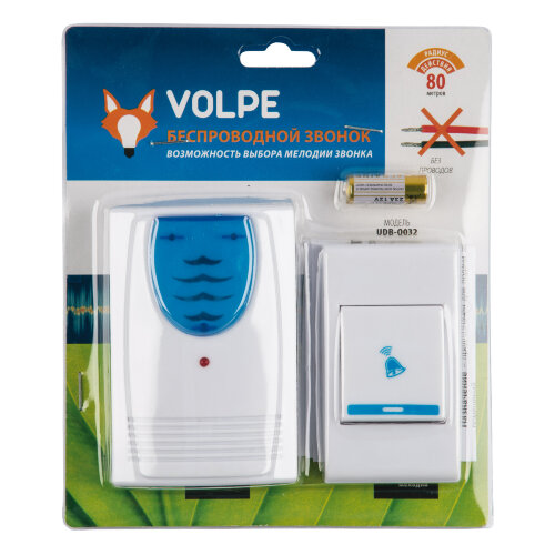 UDB-Q032 W-R1T1-32S-100M-WH Звонок беспроводной, 36 мелодий, Световая индикация, Белый - фото 2