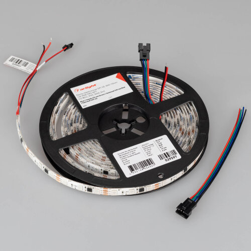 Светодиодная лента герметичная SPI-SE-В60-10mm 12V RGB-РХ3-ВРТ (12 W/m, IP65, 5060, 5m) (Arlight, бегущий огонь) 039597 - фото 5