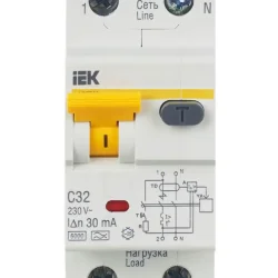 Выключатель автоматический дифференциального тока 2п (1P+N) C 32А 30мА тип A 6кА АВДТ-32 KARAT IEK MAD22-5-032-C-30