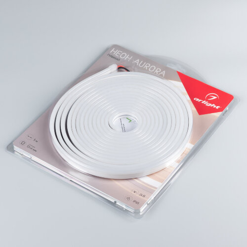 Светодиодная лента герметичная AURORA-PS-A120-12x6mm 24V Yellow (10 W/m, IP65, 2835, 5m) (Arlight, Силикон) - фото 2