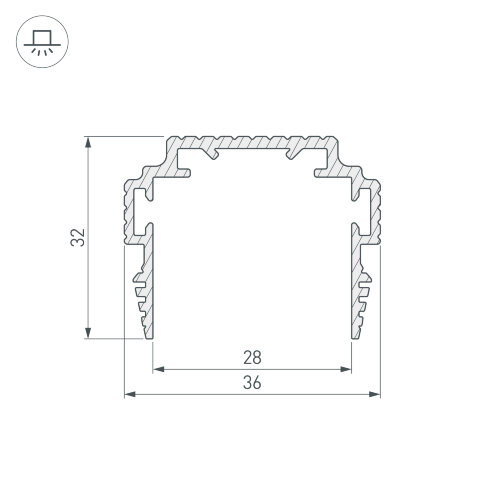 Профиль-держатель TEK-PLS-ZM-TK-2000 (Arlight, Алюминий) - фото 3