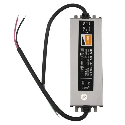 Блок питания для светодиодной ленты 60Вт 5А 12В IP67 BSPS влагозащ. метал. JazzWay 3329273A - фото