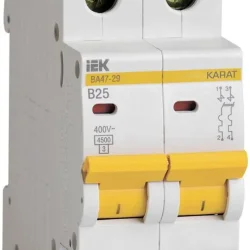 Выключатель автоматический модульный 2п B 25А 4.5кА ВА47-29 KARAT IEK MVA20-2-025-B