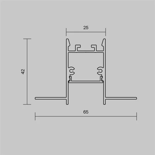 Алюминиевый профиль встраиваемый скрытого монтажа 65x42 (Серебро, 2 м), ALM-6542-S-2M 636012 (Серебро) - фото 5