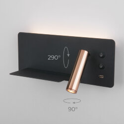 Настенный светодиодный светильник Fant L LED чёрный/золото MRL LED 1113