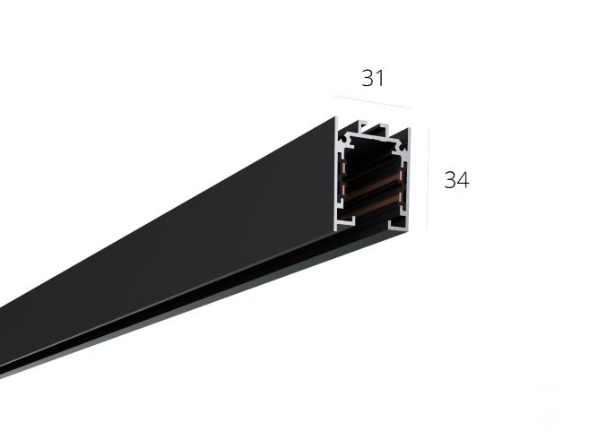 Трек 6063 TR4 RAL9005 — 2000мм - фото 1