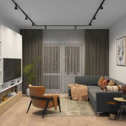 Шинопровод однофазный, 1 м, черный, заглушки в комплекте, Denkirs TR1001-BK