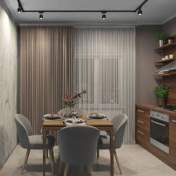 Шинопровод однофазный, 1 м, черный, заглушки в комплекте, Denkirs TR1001-BK