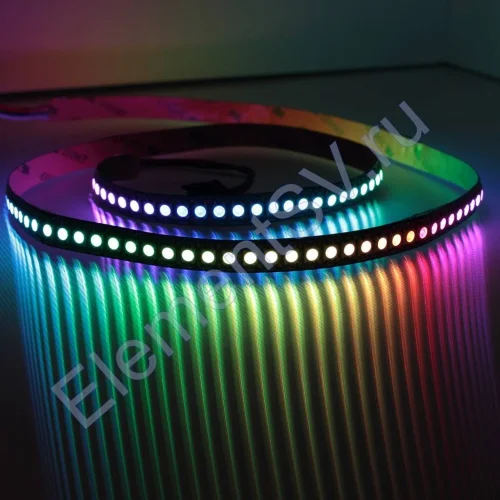 Светодиодная лента LUX class, 5050, 144 led/m, 20W/m, V622, RGB-SPI(WS2812B), 5V, белый шлейф, IP20 - фото.