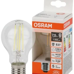 Лампа светодиодная филаментная 7.5W/4000K (=100W) E27 | LED STAR 5Y FILAMENT | - OSRAM