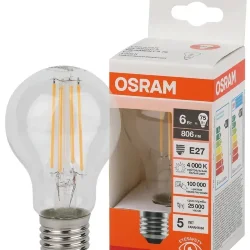 Лампа светодиодная филаментная 7.5W/4000K (=100W) E27 | LED STAR 5Y FILAMENT | - OSRAM
