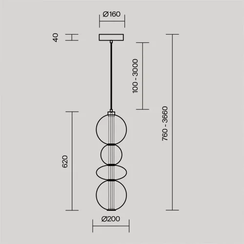 Подвесной светильник Futuro 3000К 36Вт (Латунь) - фото 2