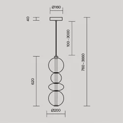 Подвесной светильник Futuro 3000К 36Вт (Латунь)
