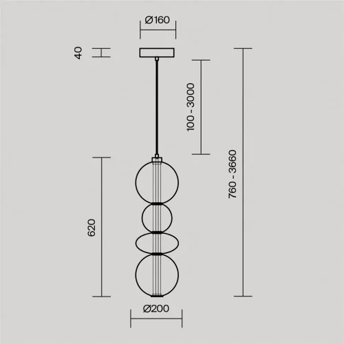 Подвесной светильник Футуро / Futuro 3000К 36Вт (Латунь) MOD307PL-L36BS3K - фото 6