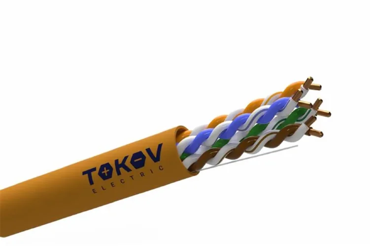 Кабель витая пара U/UTP 4х2х24AWG(0.52мм) кат.5E нг(А)-HF (LSZH) indoor Fluke tested 305м (м) PRO TOKOV ELECTRIC TKP-C06-U42-5E-RU-LSZH - фото