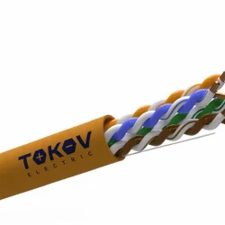 Кабель витая пара U/UTP 4х2х24AWG(0.52мм) кат.5E нг(А)-HF (LSZH) indoor Fluke tested 305м (м) PRO TOKOV ELECTRIC TKP-C06-U42-5E-RU-LSZH