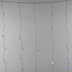 ULD-C1515-100-DTA MULTI IP20 Занавес светодиодный, 1.5х1.5м, 100 светодиодов, Разноцветный свет, Провод прозрачный, TM Uniel