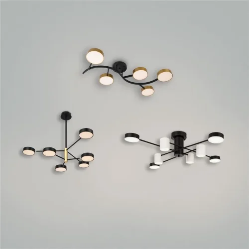 Потолочный светильник FR6048CL-L10GB Тибо / Tibo 10 Вт LED (Черный с Золотом) FR6048CL-L10GB - фото 9