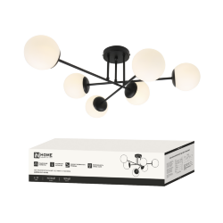 Люстра под лампу AURORA EASY-6G9-BL 6хG9 матовые плафоны, черный корпус IN HOME