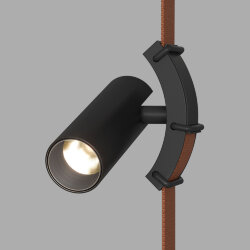 Поворотный светильник для трека-ремня Belty, серия Spot, со светодиодом, D35*L126.5мм, 48V DC, 7W, RA90, 30°, 3000K, IP20, черный, алюминий, Denkirs DK5547-BK
