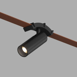 Поворотный светильник для трека-ремня Belty, серия Spot, со светодиодом, D35*L126.5мм, 48V DC, 7W, RA90, 30°, 3000K, IP20, черный, алюминий, Denkirs DK5547-BK