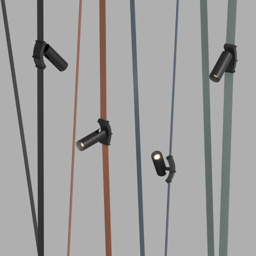 DK5547-BK Поворотный светильник для трека-ремня Belty, серия Spot, со светодиодом, D35*L126.5мм, 48V DC, 7W, RA90, 30°, 3000K, IP20, черный, алюминий. Фото 4