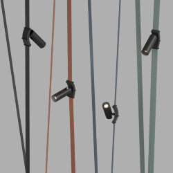 Поворотный светильник для трека-ремня Belty, серия Spot, со светодиодом, D35*L126.5мм, 48V DC, 7W, RA90, 30°, 3000K, IP20, черный, алюминий, Denkirs DK5547-BK