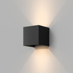 Настенный светодиодный уличный светильник MALBEC, IP54, 6 Вт, 3000K, черный, алюминий, Denkirs DK9770-BK