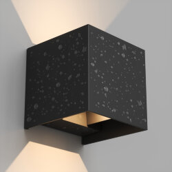 Настенный светодиодный уличный светильник MALBEC, IP54, 6 Вт, 3000K, черный, алюминий, Denkirs DK9770-BK