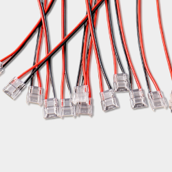 'Пластиковый коннектор двусторонний для светодиодной ленты 8 мм, с проводом, CN-8MM-2P-BWB-SC 040842