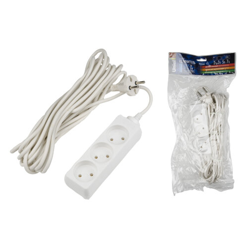 S-CD3-7 Удлинитель Uniel серии Стандарт, б/з, 3 гн., шнур 7 м - фото