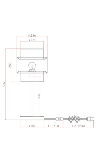 Настольный светильник FR5333TL-01W Лента / Ribbon E27x1 (Белый) FR5333TL-01W - фото