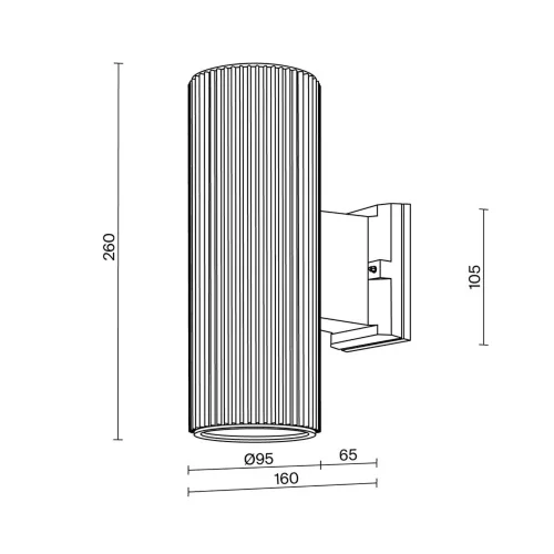 Настенный светильник (бра)Rando E27х2 60Вт IP 54 (Серый) - фото 9
