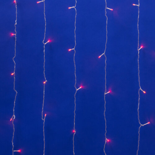 ULD-C2030-240/DTA RED IP20 Занавес светодиодный с контроллером, 3х2м, 240 светодиодов. Красный свет. Провод прозрачный. - фото