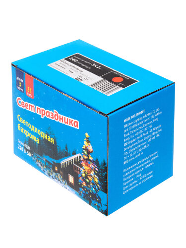 ULD-C2030-240-DTA RED IP20 Занавес светодиодный с контроллером, 3х2м, 240 светодиодов, Красный свет, Провод прозрачный. - фото 4