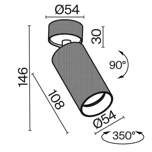 Потолочный светильник Artisan GU10 1x10Вт (Черный) - фото 2
