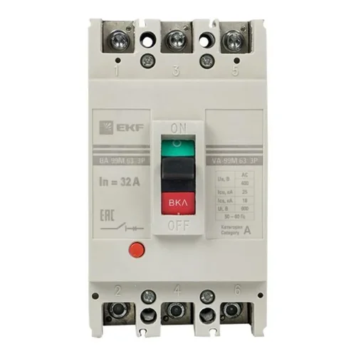 Выключатель автоматический 3п 63/32А 25кА ВА-99М PROxima EKF mccb99-63-32m - фото 2