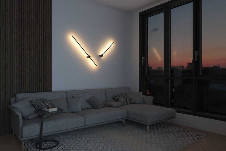 DK5014-BK Бра 1000 мм, 3000К, IP20, 12 Вт, черный, алюминий. Фото 8