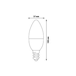 LED-C37-6W-NW-E14-FR-MB PLM11WH Лампа светодиодная, Форма свеча, матовая, Серия Multibright, Белый свет 4000K, 100-50-10.