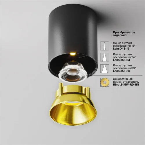 Потолочный светильник Альфа / Alfa LED 12 Вт 3000 К 60° (Черный) C064CL-12W3K-RD-B - фото 12