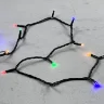 Гирлянда Нить 10м Разноцветная с Мерцанием Белого Диода 24В, 100 LED, Провод Черный ПВХ, IP54. Фото 3.