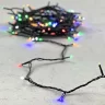 Гирлянда Нить 10м Разноцветная с Мерцанием Белого Диода 24В, 100 LED, Провод Черный ПВХ, IP54. Фото 6.