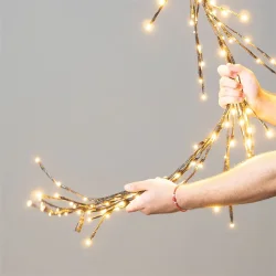 Светодиодная Ветвь 1м Тепло-Белая 24В, 104 LED, Провод Черный ПВХ, IP54, Комплект 3шт