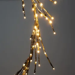 Светодиодная Ветвь 1м Тепло-Белая 24В, 104 LED, Провод Черный ПВХ, IP54, Комплект 3шт