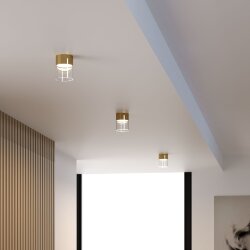Светильник потолочный светодиодный 10W 4000К латунь/прозрачный 25047/LED (064707)