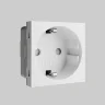 W1171160/ Модульная розетка с заземлением и шторками 45*45  (белый) W1171160 - фото