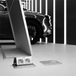 W1171160/ Модульная розетка с заземлением и шторками 45*45  (белый) W1171160