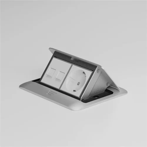 W1171160/ Модульная розетка с заземлением и шторками 45*45  (белый) W1171160 - фото 2